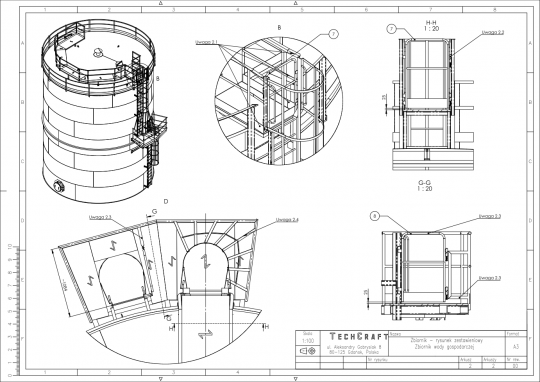 Grafika Projekt zbiornika wody